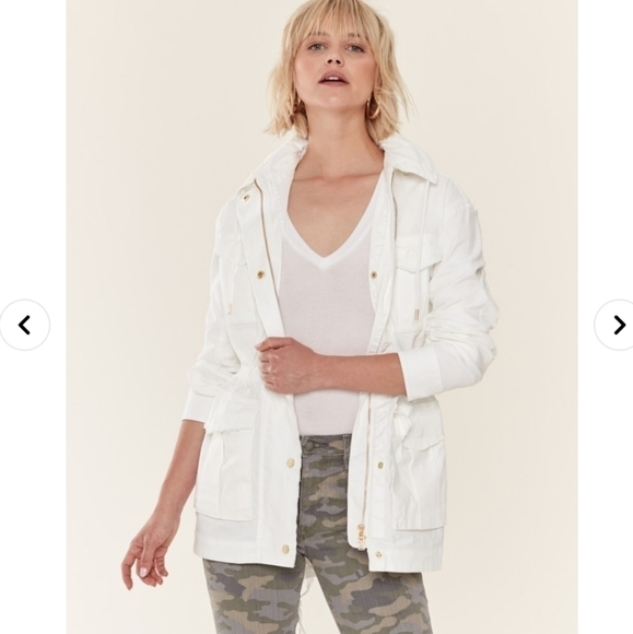 ATM Frayed Zip-front Versatile Field Hooded Long Sleeve White Jacket New Small - Picture 5 of 14